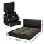 Artiss RGB LED Queen Bed Frame with 2 Beside Tables Set 16 Colour Mood Lighting