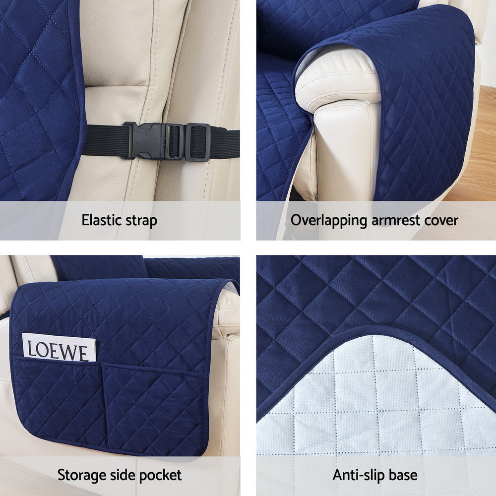 Artiss Recliner Chair Cover Water Repellent Furniture Protector Armchair Slipcover, Navy Blue
