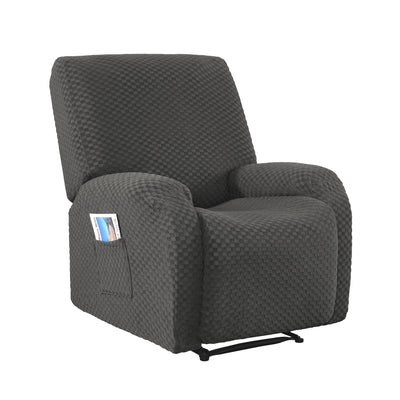 Artiss Recliner Chair Covers with Storage Side Pockets Grey Fabric