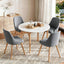 Artiss Round Dining Table and Chairs Set 5pcs Compact Kitchen Furniture White Natural Wood & Grey