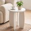 Artiss Round End Table High-Gloss Small Coffee Table Side Bedside Nightstand 40x45cm Cream white