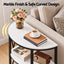 Artiss Semi-Circle End Table 3 Tier Coffee Table Side Nightstand Shelf Marble Effect White&Black