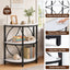 Artiss Semi-Circle End Table 3 Tier Coffee Table Side Nightstand Shelf Marble Effect White&Black