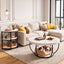 Artiss Semi-Circle End Table 3 Tier Coffee Table Side Nightstand Shelf Marble Effect White&Black