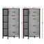 Artiss Set of 2 Chest of 4 Drawers Storage Dresser Tallboy Grey