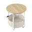 Artiss Set of 2 Round Coffee Table Bedside Side End Table Charging Station Storage Basket