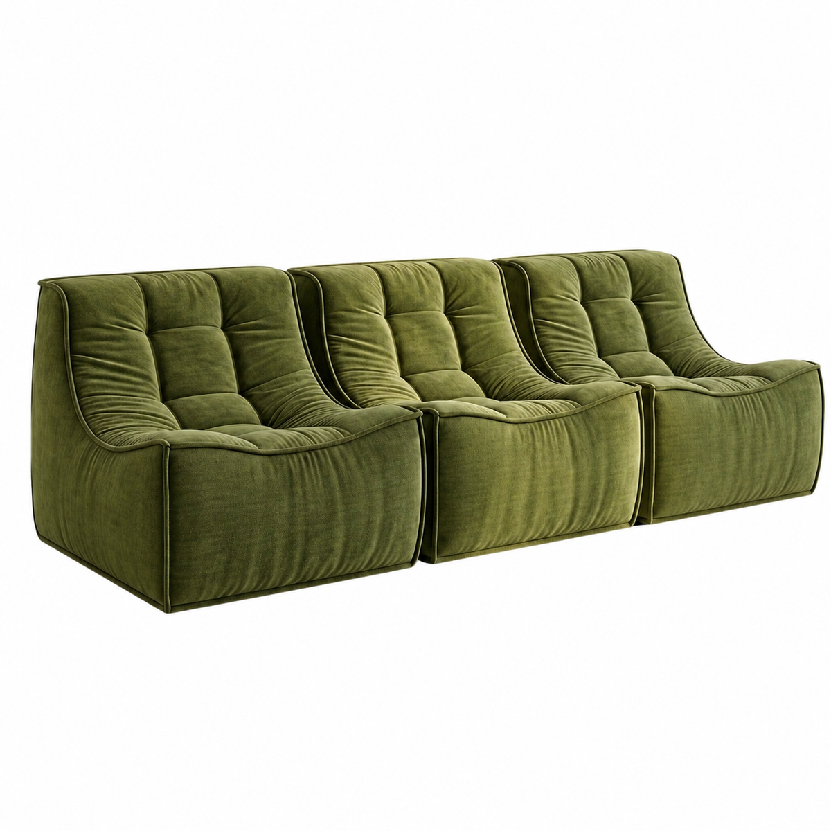 Artiss Set of 3 Sofa Modular Boneless Couches No Assembly Green