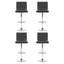 Artiss Set of 4 PU Leather Lined Pattern Bar Stools- Grey and Chrome