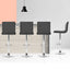 Artiss Set of 4 PU Leather Lined Pattern Bar Stools- Grey and Chrome