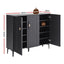 Artiss Shoe Cabinet Fluted Style 25 Pairs Shoe Storage Cupboard Black