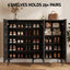 Artiss Shoe Cabinet Fluted Style 25 Pairs Shoe Storage Cupboard Black
