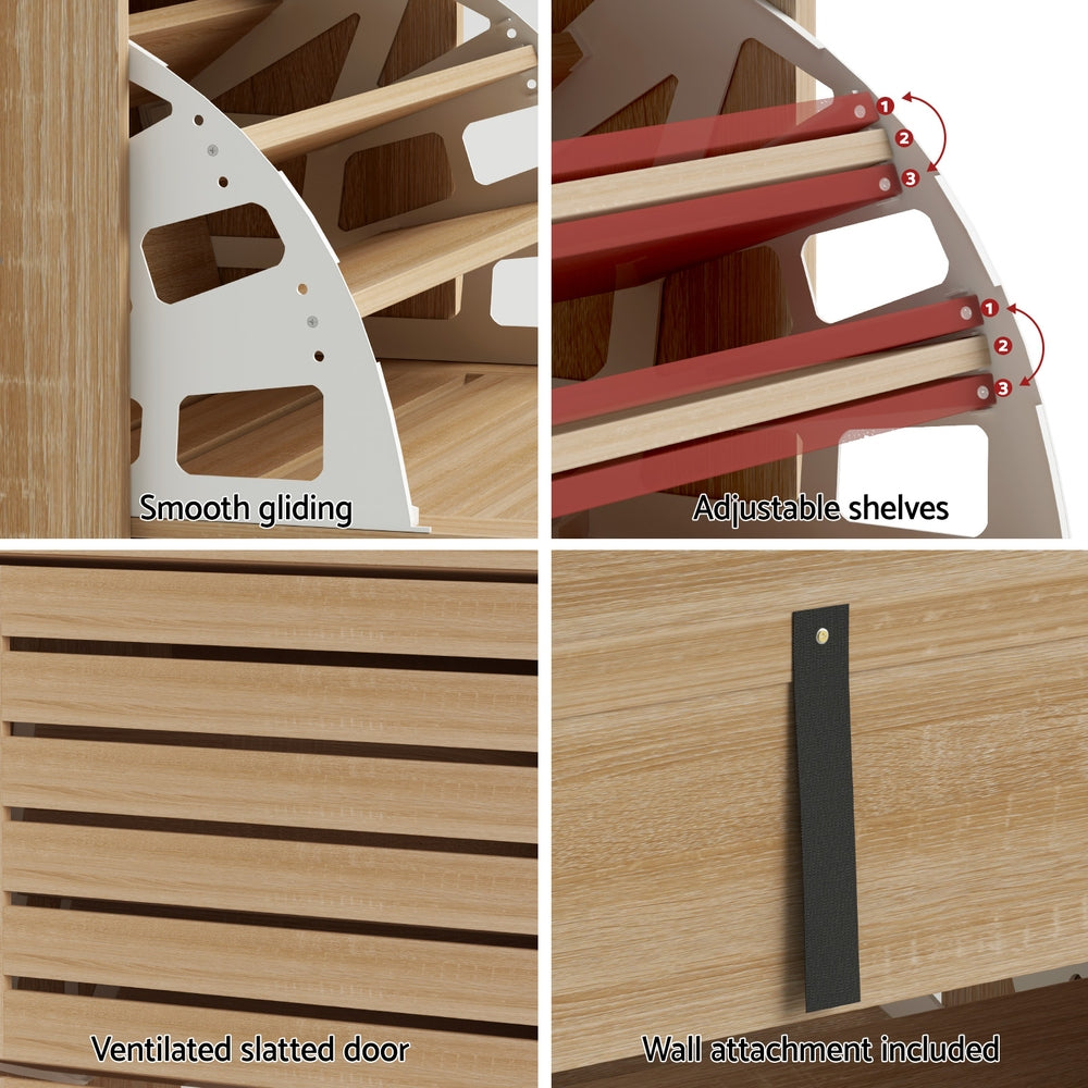 Artiss Shoe Cabinet Storage Drawer 45 Pairs Pine