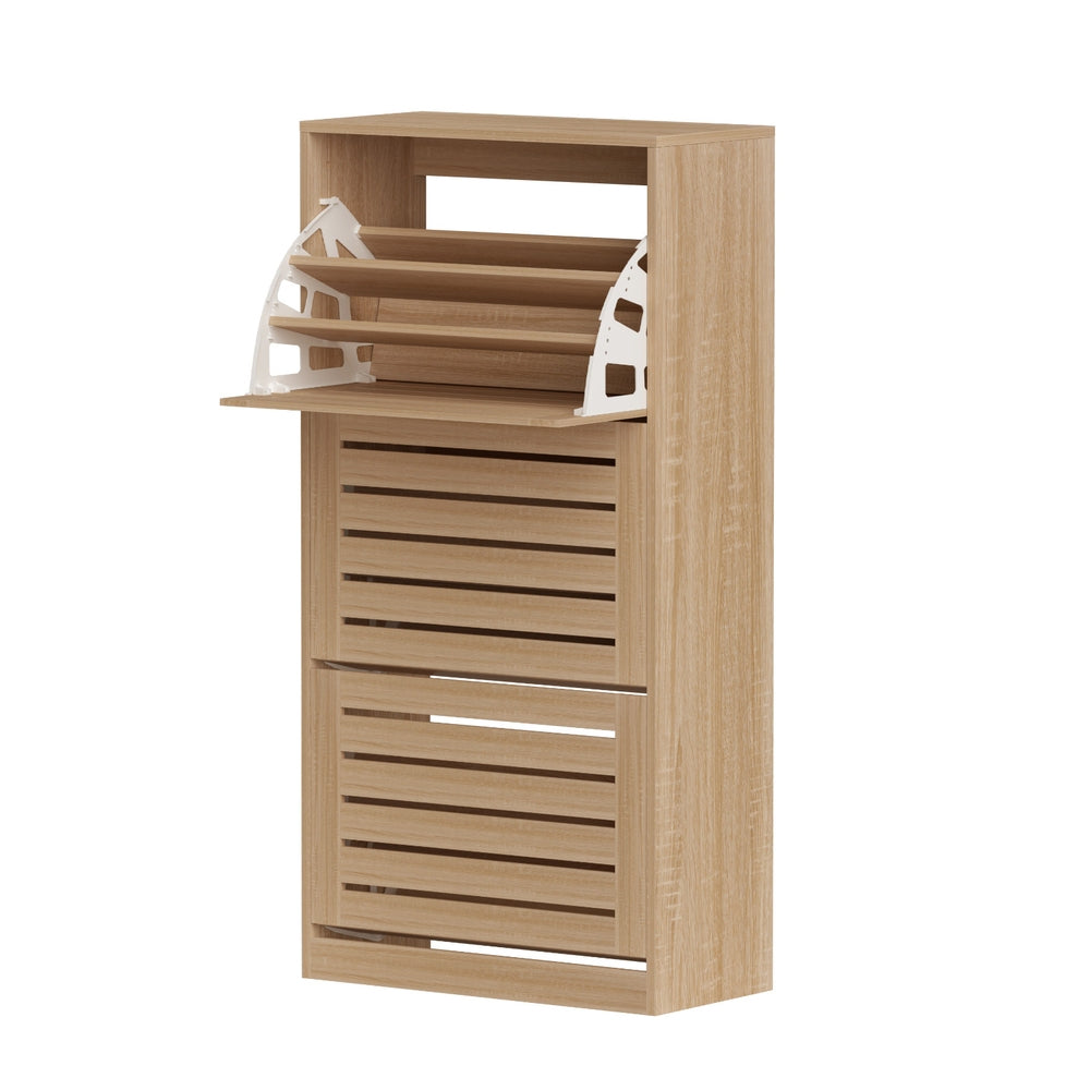 Artiss Shoe Cabinet Storage Drawer 45 Pairs Pine