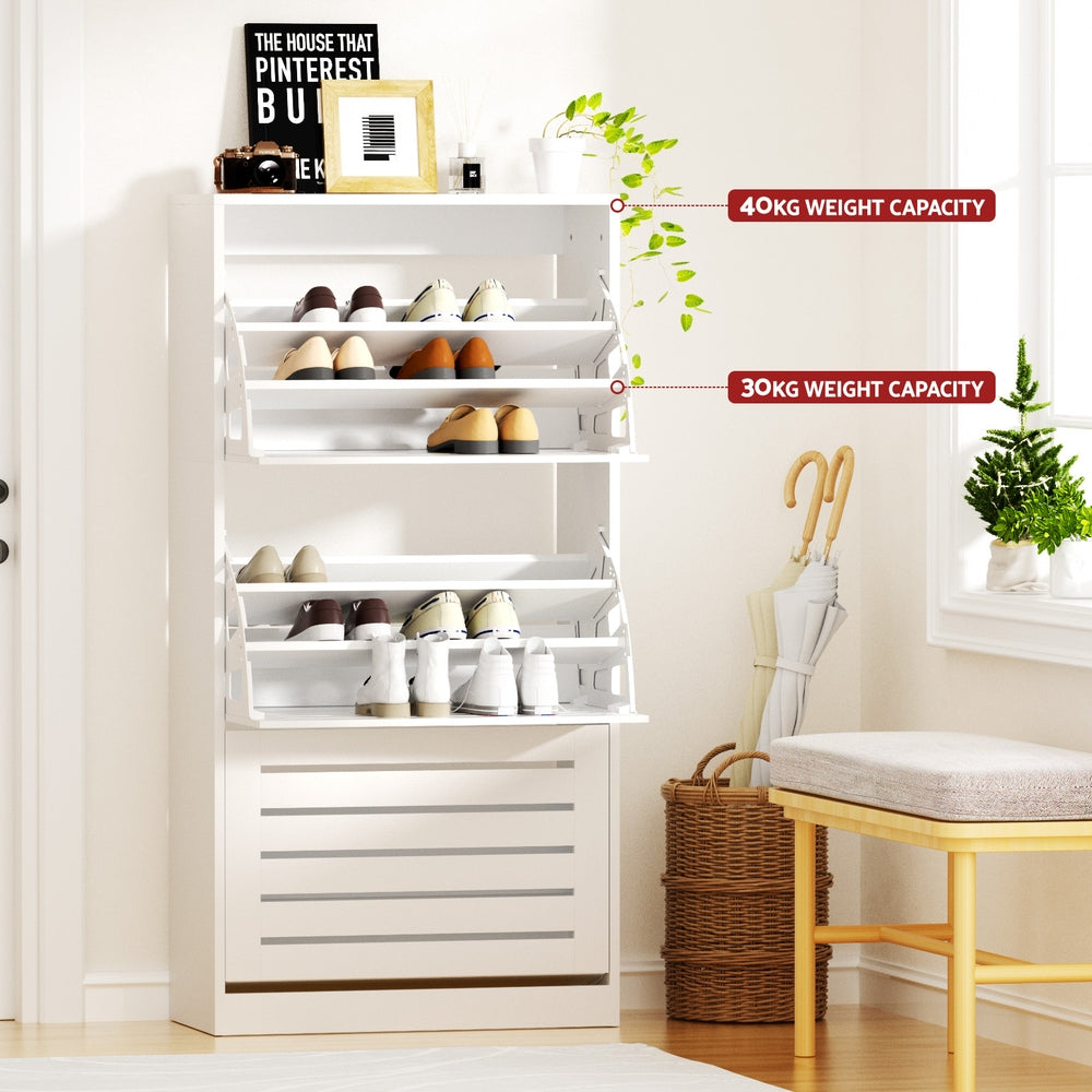 Artiss Shoe Cabinet Storage Drawer 45 Pairs White