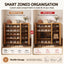 Artiss Shoe Cabinet Versatile Door 24 Pairs Shoe Storage Cupboard Bamboo