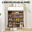 Artiss Shoe Rack Cabinet 20 Pairs Storage Cupboard Pine&White