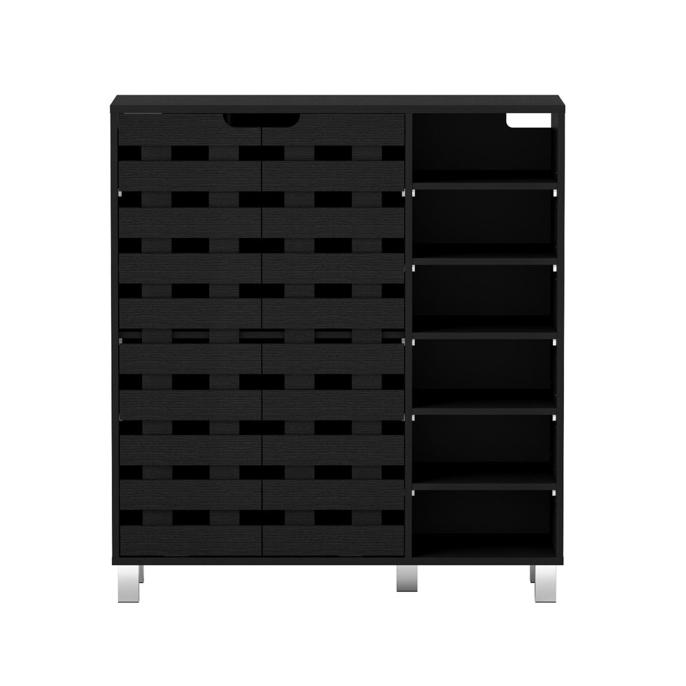 Artiss Shoe Rack Cabinet 6 Tier Storage Shelf Black