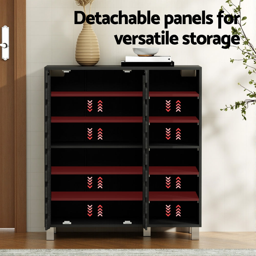 Artiss Shoe Rack Cabinet 6 Tier Storage Shelf Black