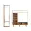 Artiss Shoe Rack Cabinet Wooden & Bamboo Clothes Rack Set Storage Shelf White Pine