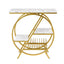 Artiss Side Table Marble Finish Coffee Table Nightstand Storage Shelf White&Gold