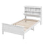 Artiss Single Bed Frame with Storage Headboard and Footboard Wooden Bed Base White
