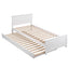 Artiss Single Bed Frame with Trundle Solid Wood Toddler Bunk Bed with Headboard White