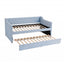 Artiss Single Buttonless Tufted Daybed Frame & Trundle, Blue