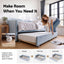 Artiss Single Buttonless Tufted Daybed Frame & Trundle, Blue