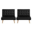 Artiss Sofa Bed Couch 2 Seater Lounge Fabric Black