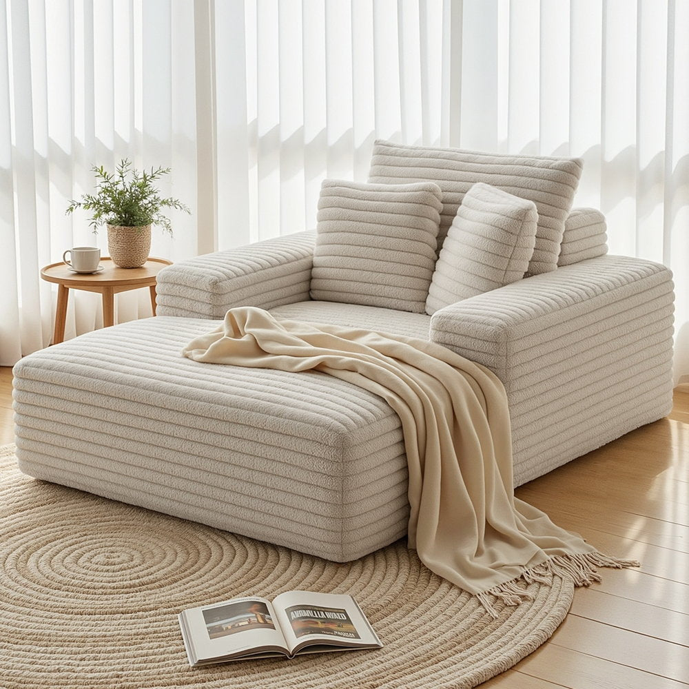 Artiss Sofa Bed Lounge Chair Recliner Couch Reading Chairs Sleeper Cloud Sofas Faux Fur Fabric