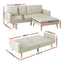 Artiss Sofa Bed Lounge Convertible Ottoman Couch Recliner 3 Seater Fabric Beige