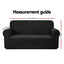 Artiss Sofa Cover Couch Covers 3 Seater High Stretch Black