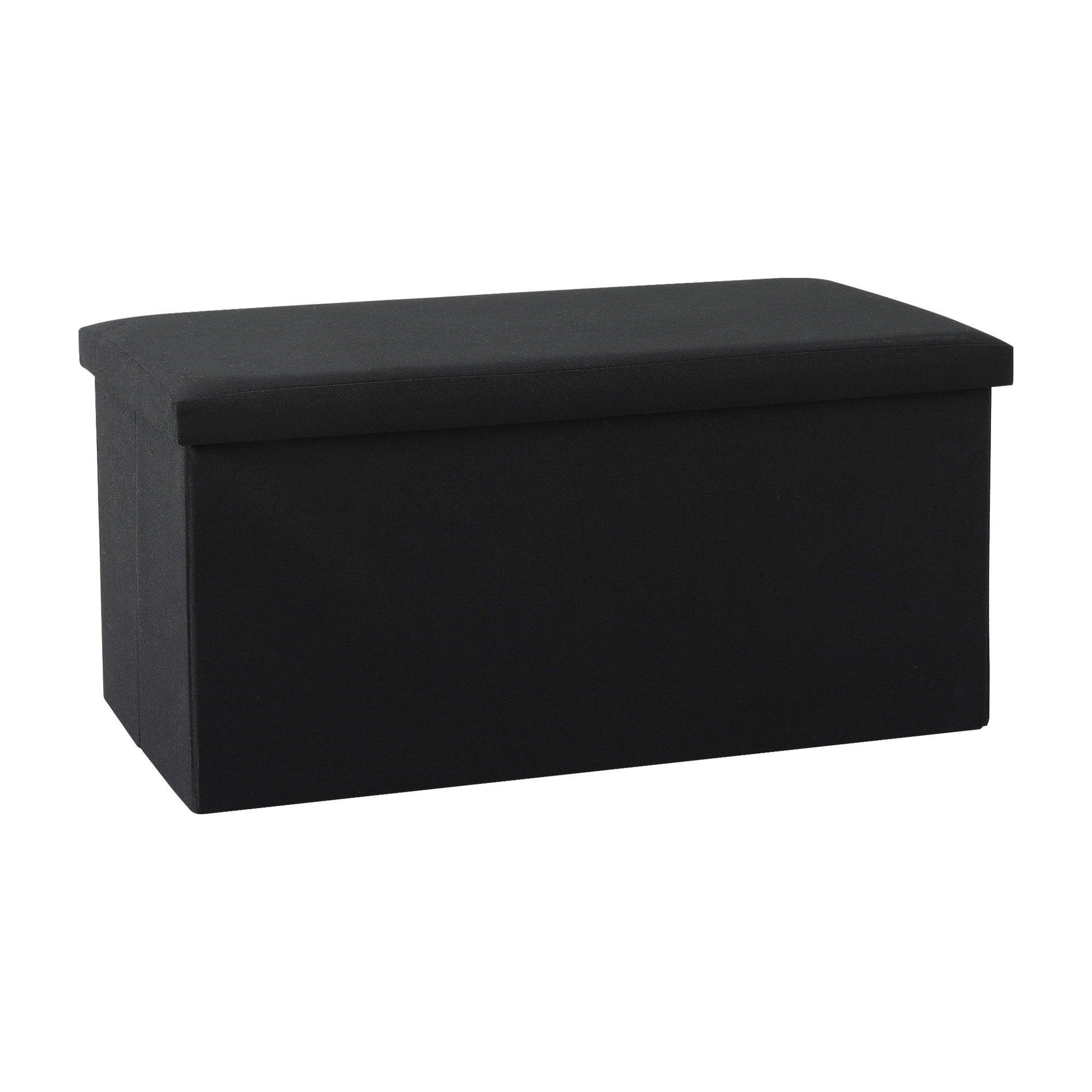 Artiss Storage Ottoman Bench Folding Blanket Box Toy Organiser Foot Stool Black