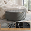 Artiss Storage Ottoman Bench Linen Fabric Tufted Half Round Footstool Grey