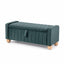 Artiss Storage Ottoman Bench Velvet Blanket Box Stool Footrest Ball Feet Green