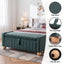 Artiss Storage Ottoman Bench Velvet Blanket Box Stool Footrest Ball Feet Green