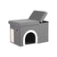 Artiss Storage Ottoman Foot Stool Cat Litter Box Enclosure Foldable Grey