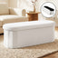 Artiss Storage Ottoman Foot Stool Rest Boucle Fabric Foldable White