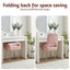 Artiss Storage Ottoman Vanity Stool Foot Stool Folding Back Pink