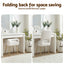 Artiss Storage Ottoman Vanity Stool Foot Stool Folding Back White