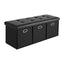 Artiss Storage Ottoman with 3 Cube Drawers Foot Stool Rest Foldable Black