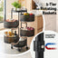 Artiss Storage Trolley Kitchen Cart 5 Tiers Storage Rack Round Basket Black