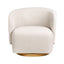 Artiss Swivel Armchair 360° Curved Accent Chair Linen Fabric Beige