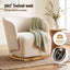 Artiss Swivel Armchair 360° Curved Accent Chair Linen Fabric Beige