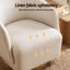 Artiss Swivel Armchair 360° Curved Accent Chair Linen Fabric Beige