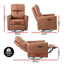 Artiss Swivel Recliner Chair PU Leather Rocking Reclining Sofa with Charging Ports LED Brown