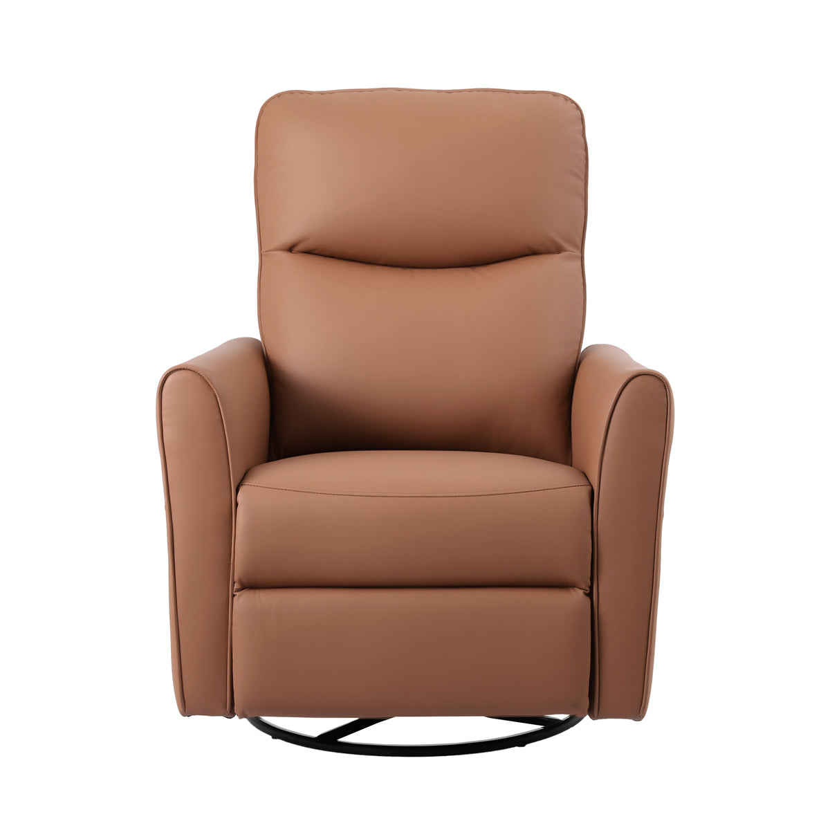 Artiss Swivel Recliner Chair PU Leather Rocking Reclining Sofa with Charging Ports LED Brown