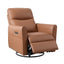 Artiss Swivel Recliner Chair PU Leather Rocking Reclining Sofa with Charging Ports LED Brown