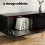 Artiss TV Unit & Coffee Table Set Storage Cabinet Black