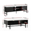 Artiss TV Unit & Coffee Table Set Storage Shelf Black